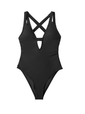 Cupshe Black Cut-Out One Piece Swimsuit Size M (NWT)
